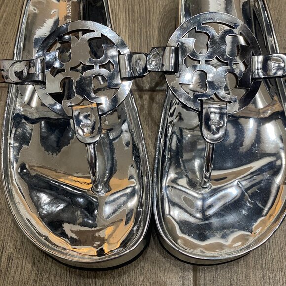 Tory Burch Miller Cloud Sandals in Argento Size 7.5 - Picture 3 of 14